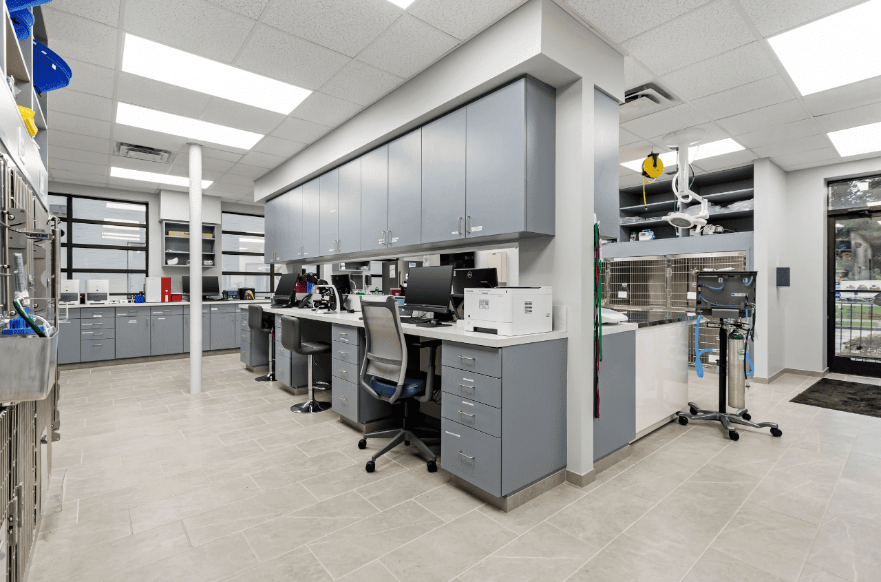 Empty technician area of Livewell Animal Hospital of Elizabeth