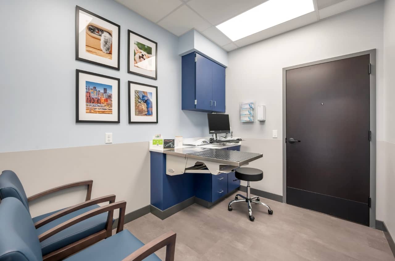 Exam room from patient perspective